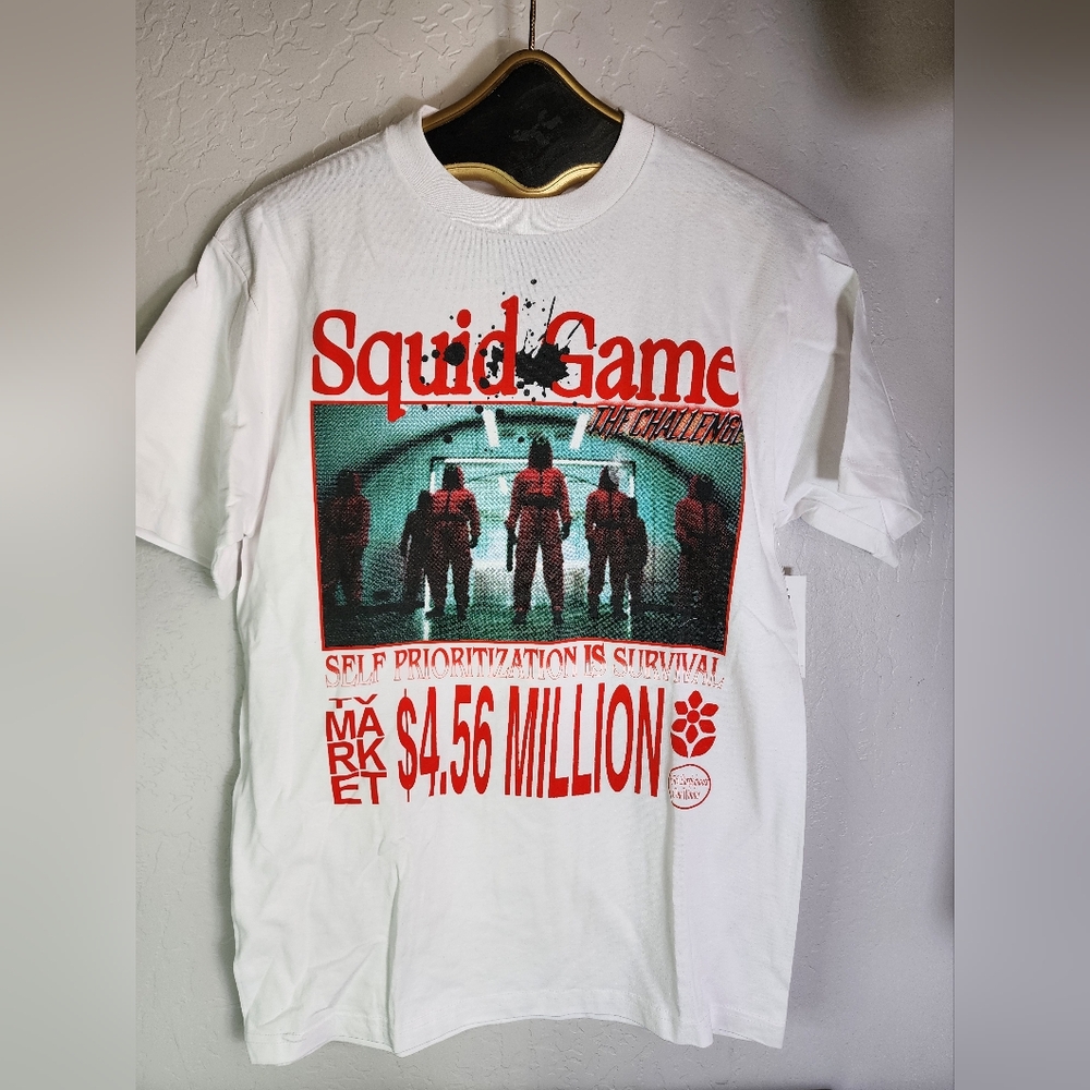 NEW PacSun Squid Games White Graphic Tee Size Medium